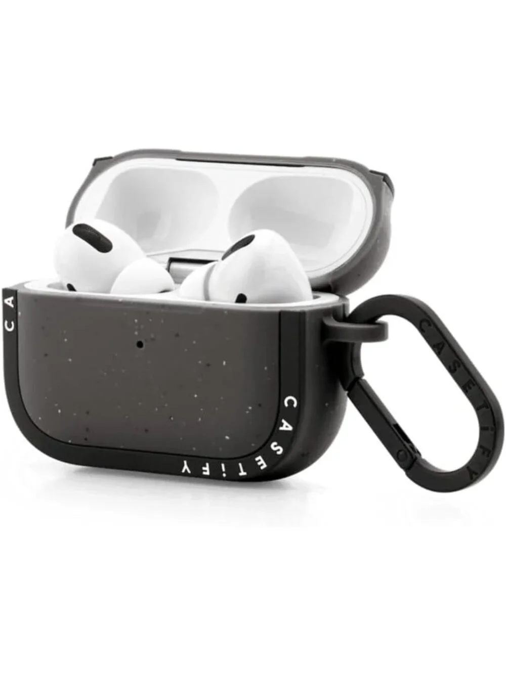 Stylish Black Kingsnake AirPods Pro Case with Ring - Durable Matte Charcoal